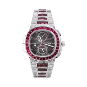 Nautilus 5990/1422G White Gold, Diamond and Ruby Set Black Dial