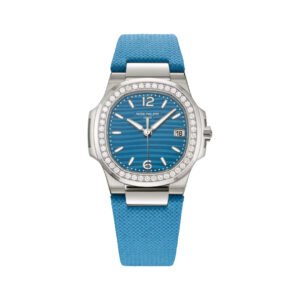 Nautilus 7010G-013 White Gold Azure Blue Dial Diamond Bezel 32mm