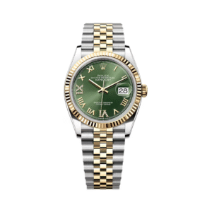 Datejust Automatic 126233-0025 Yellow Gold Olive Green Dial 36mm