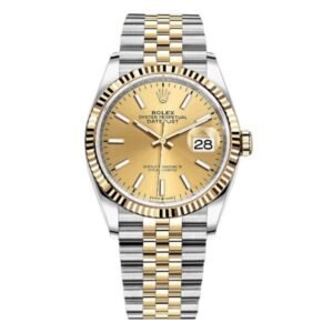 Datejust 126233-0015 Fluted Bezel Oystersteel Yellow Gold 36mm Champagne Index Dial