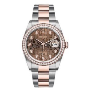 Datejust 126281 Chojdo Chocolate Diamond Dial 36Mm Diamond Set Bezel 18K Everose Gold And Oystersteel