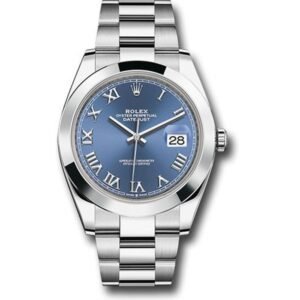 Datejust 126300 BLRO Blue Roman Numerals Dial Smooth Bezel 41Mm Stainless Steel