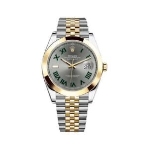 Datejust 126303 Slgrj Slate Grey Roman Dial Smooth Bezel 41Mm 18K Yellow Gold And Stainless Steel Jubilee Bracelet