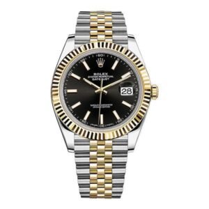 Datejust 126333 Bkij Black Index Dial Fluted Yellow Gold Bezel 41Mm 18Kt Yellow Gold & Steel Jubilee Bracelet