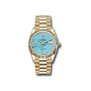 Oyster Perpetual Day-Date 128238-0071 Yellow Gold 36mm Turquoise Dial