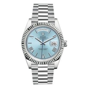 Day-Date 228236 Ibrp Platinum Fluted Bezel 40Mm Ice Blue Roman Dial President Bracelet