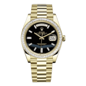 Day-Date 228398Tbr Onbdp Onyx Dial 18K Yellow Gold And Baguette Diamond Paved Bezel 40Mm 18K Yellow Gold