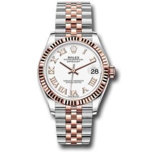 Datejust 278271 Wrj White Roman Dial Everose Gold Fluted Bezel 31Mm Stainless Steel And 18K Everose Gold Jubilee Bracelet