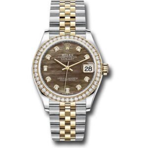 Datejust 278383Rbr Dkmdj Dark Mother Of Pearl 31Mm Diamond-Set Bezel 18K Yellow Gold And Steel