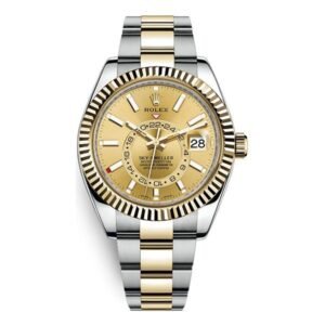Sky Dweller 326933 Ch 18K Yellow Gold With Fluted Bezel 42Mm
