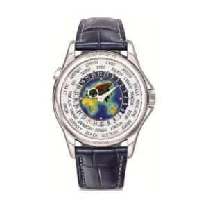 Grand Complications 5131G-001 World Time 39.5mm White Gold Black Leather Straps