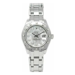 Pearlmaster 80319 White Gold 29Mm Mother Of Pear Dial12 Diamond Bezel