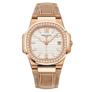 Nautilus 7010R-011 White Index Dial Diamond-Set Bezel