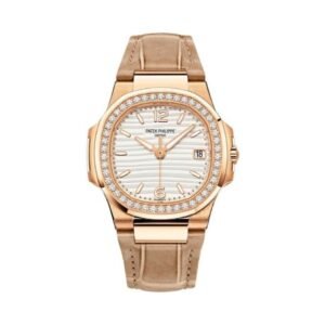 Nautilus 7010R-011 White Index Dial Diamond-Set Bezel