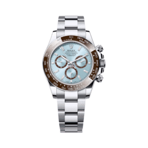 Cosmograph Daytona 126506-0002 Diamond-Set Chestnut Brown Bezel Oyster Platinum Bracelet Ice Blue Dial