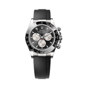 Cosmograph Daytona 126519lN-0002 White Gold Ceremic Bezel Black Rubber Strap Black Dial