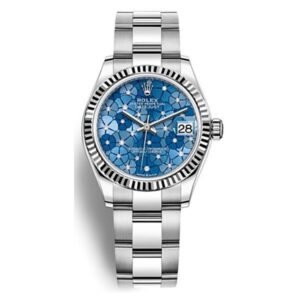 Datejust M278274-0035 Azflomdj Azzurro Blue Floral Motif Diamond-Set 31Mm Stainless Steel ’