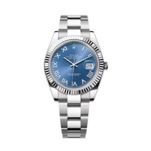 Datejust 41 126334-0025 Oystersteel-White Gold Azzurro Blue Dial 41mm Chronometer