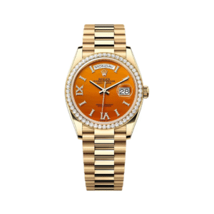 Day-Date Diamond Bezel 128348RBR-0049 Carnelian Dial Yellow Gold 36mm