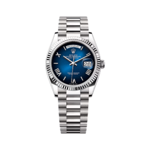 Day-Date 128239-0063 Roman Numerals Blue Ombre Dial White Gold 36mm