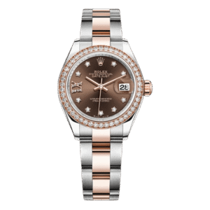 Datejust 279381Rbr Chdo Chocolate Diamond Ix Dial Diamond Paved Bezel 28Mm Rose Gold & Stainless Steel