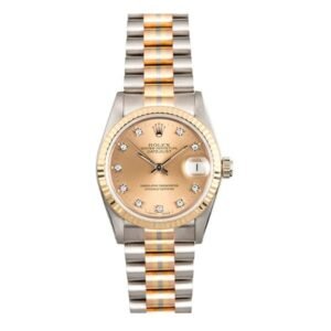 Datejust Tridor 68279B Champagne Diamond Dial 31Mm Automatic 18K White Gold, Yellow Gold And Rose Gold