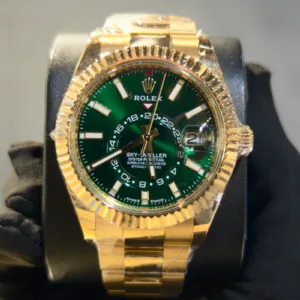 BRAND NEW 336938 SKY-DWELLER GREEN DIAL 18K YELLOW GOLD OYSTER STEEL 42MM