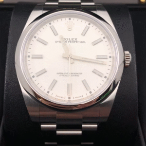 BRAND NEW 114300 OYSTER PERPETUAL 39mm STEEL RHODIUM GREY DIAL