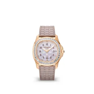 Aquanaut 5068 RG PPF 1:1 Best Edition White Textured Dial on Pink Rubber Strap 324CS