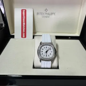 Aquanaut 5067A SS PPF 1:1 Best Edition White Textured Dial on White Rubber Strap RONDA Quartz