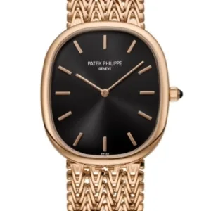 Golden Ellipse 5738/1R-001 Black Dial Rose Gold Bracelet Watch 34.5mm