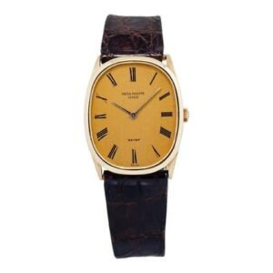 Golden Ellipse Yellow Gold Champagne Dial Ultra-Thin Dress Watch 27×32mm