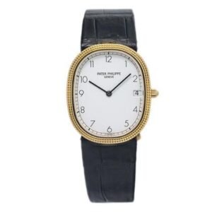 Golden Ellipse Yellow Gold White Dial Quartz Dress Watch 27mm