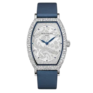 Patek Philippe 7099G-001 Silver Dial White Gold Gondolo Gem-Set Tonneau Watch 29.6mm