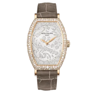 Patek Philippe 7099R-001 Silver Dial Rose Gold Gondolo Gem-Set Tonneau Watch 29.6mm