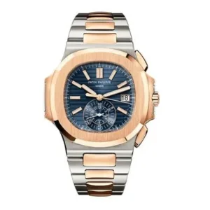 Blue Dial Luxury Chronograph Sport Watch – Steel & Gold Tone