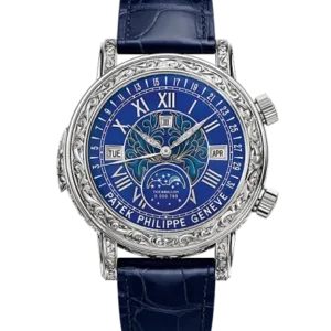 Sky Moon Tourbillon 6002G-001 Blue Dial White Gold Watch 42.8mm