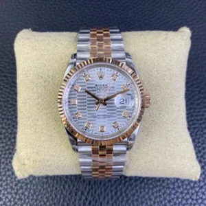 Rolex Datejust 36 126231 Two Tone Rose Gold Silver Motif Diamond Dial Jubilee Bracelet