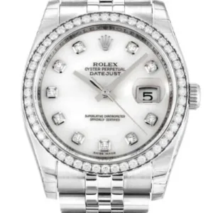 Rolex Datejust 36mm Mother of Pearl White Dial 116244 Super Clone