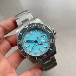 Rolex Submariner Sandblasted DIWF Best Edition Carbon Bezel Tiffany Blue Dial Super Clone