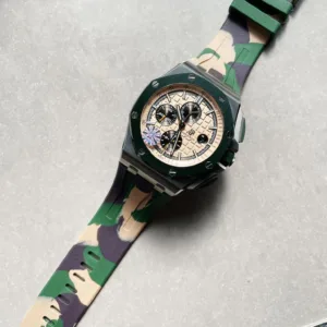 Royal Oak Offshore Chronograph “CAMO” 26400SO Beige Textured Dial Camouflage Rubber Strap Super Clone
