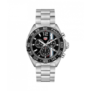 Black Dial Quartz Sport Watch – Stainless Steel 43mm