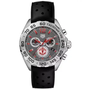Tag Heuer Formula 1 Manchester United Special Edition Grey Dial Black Silicone Strap Watch for Men CAZ101M.FT8024