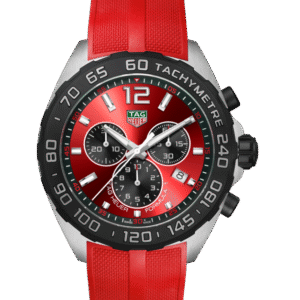 Tag Heuer Formula 1 Red Dial Chronograph Quartz Rubber Strap Men?s Watch 43mm CAZ101AN.FT8055