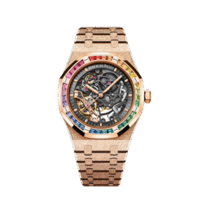 Rose Gold Frosted Skeleton Watch – 41mm Premium Designer Timepiece