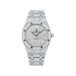 Luxury Iced-Out Silver Dial Watch – 41mm Premium Stainless Steel Timepiece