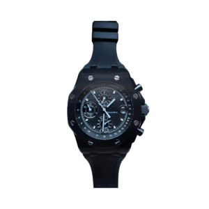 Black Dial Rubber Strap Sports Watch – Premium Chronograph Design