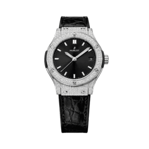 Titanium Finish Stone Accent Ladies Watch